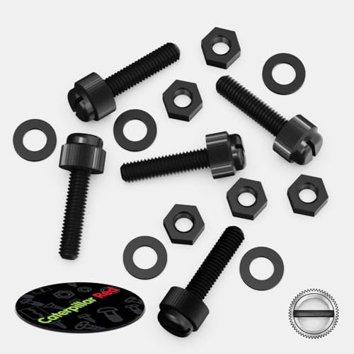 50x Black, Nylon Plastic, Thumbscrews, M5 x 20mm, knurled, Nuts, Washers & Bolts
