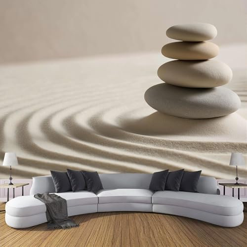 Fototapete 3D Effekt Sand Stein Tapeten Seidenstoff Wandtapete Moderne Design Wand Wandbild Schlafzimmer Wohnzimmer Flur Wanddeko 230X180Cm