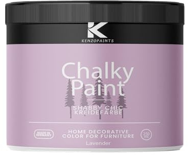 Contura KenzoPaints Kreidefarbe Möbel Farbe 250ml. Trend Farbtöne 2025 Möbellack Holz- Lack Shabby Chic Matt (Lavender, 250ml.)