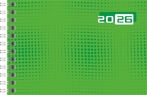 rido/idé Taschenkalender Mod. Septimus 2026 | A6 quer, Papier, grün