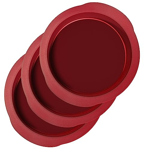 BlessFly Silikon Kuchenform Rund, Antihaft Klein Backform 10cm/15cm/20cm, Flexible BPA freie Silikon Backform Pfannen für Schicht Kuchen, Pizza, Käse, Schokolade Kuchen (20cm/3PCS)