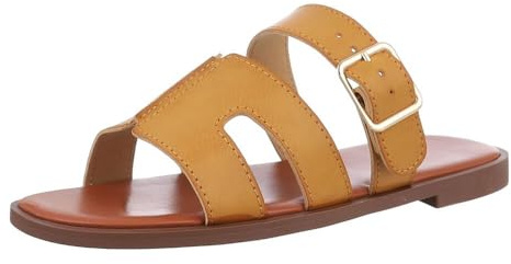 Ital Design Damenschuhe Sandalen & Sandaletten Pantoletten, DM436-, Kunstleder, Camel, Gr. 39