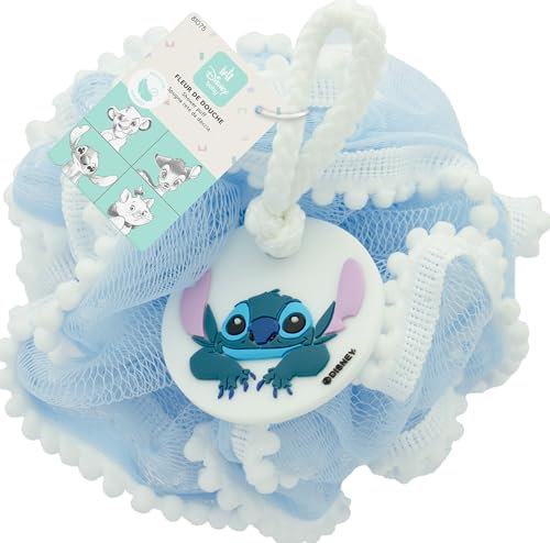 DISNEY - Fleur de douche Stitch, Lilo & Stitch 15 x 15 cm - pour bébé - pour enfant - Produit Officiel Disney