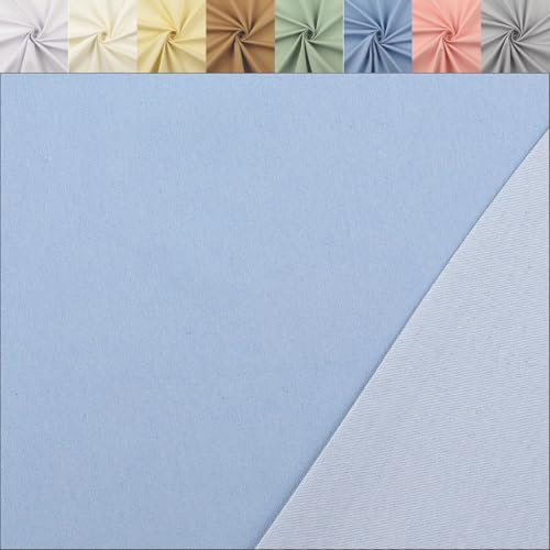 Stretchjeans uni Meterware, Jeansstoff dehnbar - Jeans Stoff - elastischer Köper, Jeansjacke nähen *Ab 50cm, Farbe: 002 hellblau