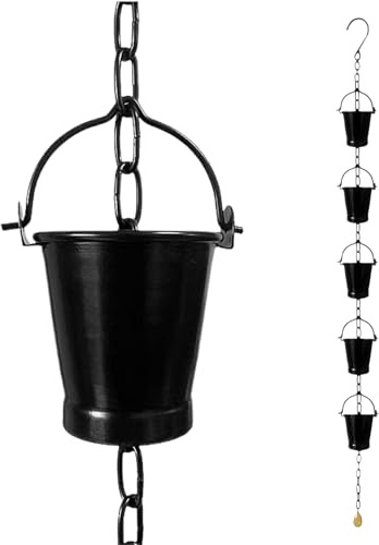 Regenkette für Dachrinnen - Deko Kette als Gartenwasserfänger Außenbereich
