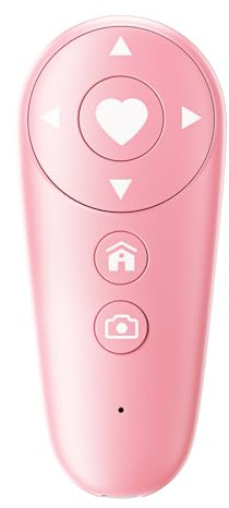 Remote Control for TikTok, Bluetooth Remote for iPhone, iPad, iOS, Android, Ebook APP Page Turner, Camera Video Recording Remote (Pink)