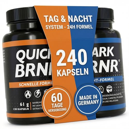 BRNR Quick + Dark Stoffwechsel Tag und Nacht 24h Paket, 240 Kapseln