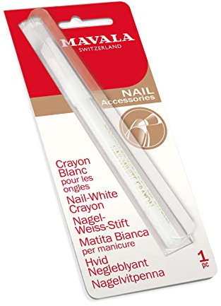 MAVALA - Crayon Blanc pour French Manucure Naturelle - Cosmétique Blanchissant Bord de l'Ongle - Excellente Qualité - Capuchon Nettoyeur de Résidus sous Ongles - 1pc