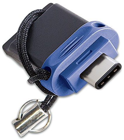 Verbatim Store 'n' Go Dual USB-Stick, USB 3.2 Gen 1 & USB-C, 64GB, 2 in 1 Speicherstick, USB-C/USB-A, externer Speicher für Smartphone Laptop Notebook & Co, Datenstick, blau/schwarz