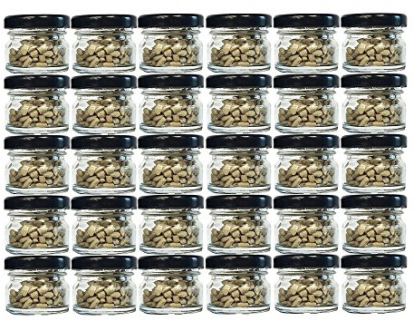 hocz 30er Set Sturzgläser Mini Gläser | Füllmenge 30 ml | Deckelfarbe Schwarz | To 43 Rundgläser Marmeladengläser Obstgläser Einweckgläser Honig Gläser Einmachgläser Probiergläser, Imker