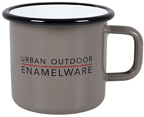 BO-Camp 6101800 Emaille Kaffeebecher Lagerfeuer Kaffee Tasse Camping Becher Outdoor Geschirr 400 ml Taupe