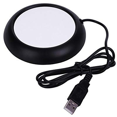 Heizungsuntersetzer,USB Holzmaserung Tasse Wärmen Heat Beverage Mug Matte Büro Tee Kaffee Heizung Pad(schwarz)
