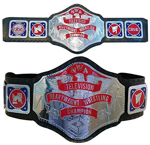 NWA Fernsehen, schwerer Wrestling-Championship-Gürtel, Erwachsenengröße, Schwarz, Adult