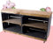 Kontorei® TV-Schrank aus Regalkisten schwarz und „Used“ auf Rollen 100cm x30cm x50cm 1er Set Fernsehtisch Black braun klassisch Kiefernholz Obstkisten Weinkiste Box Fernsehregal Mehrzweck Wohnzimmer