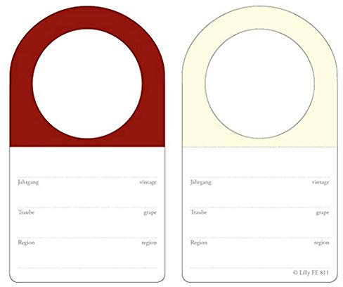 Weinflaschen-Anhänger im Offset-Druck FE-811-30 - 54x96 mm -creme-bordeaux - 30 Stück