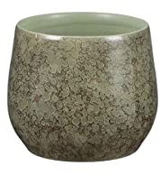 MICA Decorations Blumentopf Oliver - 19x19x17 cm - Terrakotta - Grün