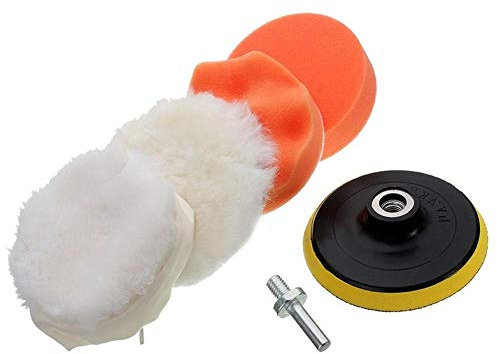 6Pcs 4 Car Foam Drill Polierpad-Kit High Gross Polisher Buffer Pad Set + M10 Drill Adapter Autopolierwachs