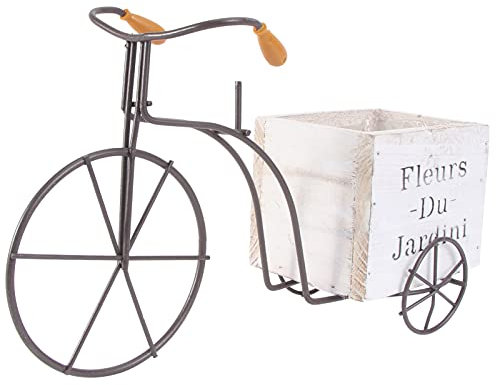 Maceta de Bicicleta,Maceta de Madera Caja de Flores Triciclo Soporte de Planta Decorativo Suculento Contenedor Bonsai Bicicleta Hogar Escritorio Jardín Decoración,Estilo