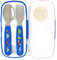 Tyrrell Katz Kids Dinosaurs Printed 2 Piece Cutlery Set in Blue with Case - Dishwasher Safe Flatware Children's Fork and Spoon - 15 x 8 x 2 cm