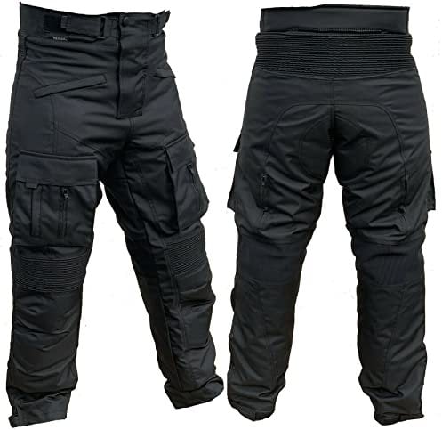l&j Motorradhose mit herausnehmbaren Protektoren an Hüfte und Knie Herren Textil Motorrad Hose (L)