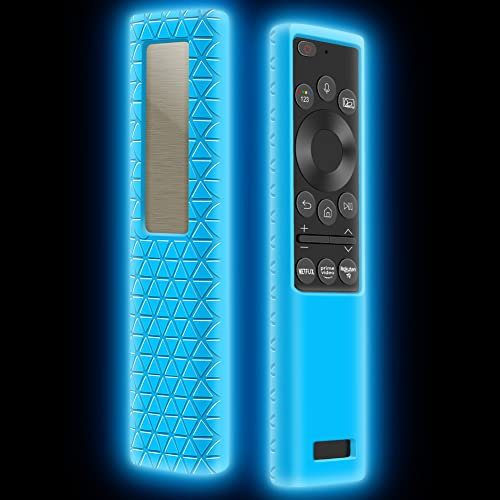 Custodia in Silicone per Samsung Telecomando BN59-01357 Series SolarCell Smart TV Telecomando Guscio Protettiva Cover Anti-Scivolo Cassa Copertura per Samsung Originale Remote 2021 (Blu Fluorescente)