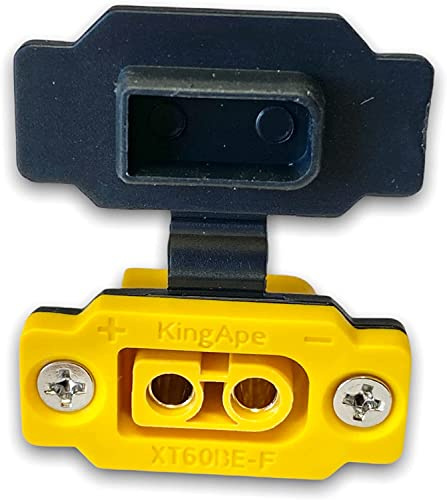 VUNIVERSUM 1x Stück XT60BE-F Hochstrom Einbaustecker mit Gummikappe, Schrauben Wassergeschützt für Lipo Akku XT60 Stecker