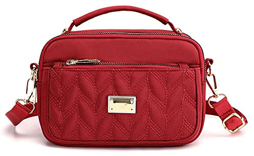 JIANLINST Damen Handy Umhängetasche Klein Handytasch Crossbody Schultertasche Mini-Tasche Multifunktionale Handytasche Rot