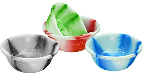 Tiedye Design Storage Bin Water Mixing Bucket with Metal Handle and Lid/Washing Up Bowl Basin Kitchen Mixing Wash Dish Tub/Measuring Mixing Water Bathroom Jug/Mug (Random Colours) (20 Inch, Bowl)