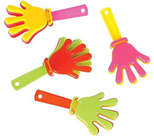 The Dreidel Company Multi Color Hand Clappers, Groggers 3 Hand Clappers (12-Pack)