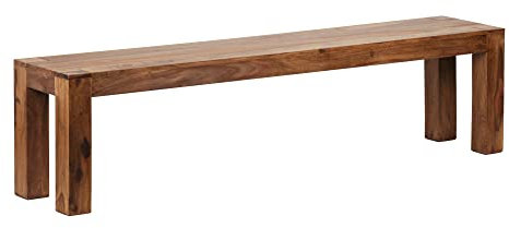 möbelando Esszimmer Sitzbank Mumbai Massiv-Holz Sheesham 180 x 45 x 35 cm Holz-Bank Natur-Produkt Küchenbank im Landhaus-Stil