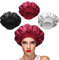 3 Pezzi Cuffia Seta per Ricci Bonnet Notte per Dormire, Cura dei Capelli e Della Pelle, Lavare il Viso, Maschera Facciale Idroterapia Sesso Femminile (Rosso Nero Grigio)