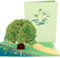 Lovepop® Grüner Ahornbaum 3D Pop-Up Karte Grußkarte für Jahrestag, Naturliebhaber, Dankeschön, besondere Anlässe green maple greeting card | inkl. Umschlag & Versteckfach für Geld & Gutscheine