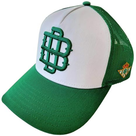 Real Betis Gorra Blanca y Verde Adulto Escudo Bordado Producto Oficial