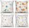 ASDCXZ Kinder Kissenbezug 40x40 cm 4er Set, Niedlich Tier Dinosaurier Katze Alpaka Blume Sofa Dekokissen Kissenbezüge Kissenhülle Waschbar Polyester Flachs Textil Outdoor Kopfkissenbezug Kissen Bezug
