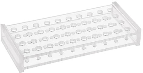 OLYCRAFT 40 Sockel Acryl Transparentes Reagenzglasgestell Transparente Acryl Testhaltergestell 6mm 4mm Loch Zentrifugenröhrchenhalter Labordisplay Für 0.2ml Reagenzgläser Chemielabor - 6x13x2cm
