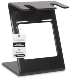 Steland Metallmanufaktur® Zahnbürstenkopfhalter 2er Schwarz | hygienischer Zahnbürstenhalter freistehend, spülmaschinenfest, ohne Wandhalterung, elektrische Zahnbürste Halterung