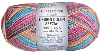 ONline Supersocke Sort. 374 Design Color Spezial 100g 3096 - orange/hellblau/rot/pink
