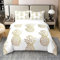 Loussiesd Ananas 100% Baumwolle Bettwäsche Set, Boho Exotic Style Bettbezug Set Baumwolle Bettwäsche Set,Fresh Ananas Muster Gold Gelb Weiß Betten Set, 220x240cm