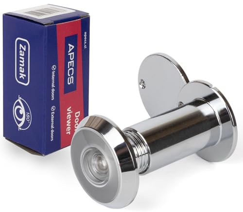 APECS Türspion mit Sichtschutz für Tür 35-60mm Bohrloch - Ø16mm Chromfarbe Türspionabdeckung Modell 6016/35-60-CR