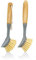 Dish Brush with Bamboo Handle,2 PCS Kitchen Dish Brushes Multi-Function Scrub Brush Natural Cleaning Brush for Dishes Pans Pots Kitchen Bathroom