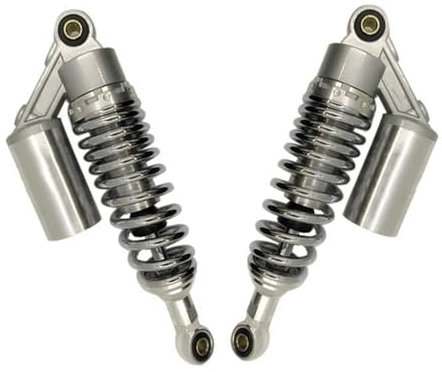 BLNETU Motorradzubehör Für ATV Schwarz Überzug Universal 11 280 MM Frühling 8 MM 1 Paar Hinten Stoßdämpfer Motorrad Stoßdämpfer(Silber)