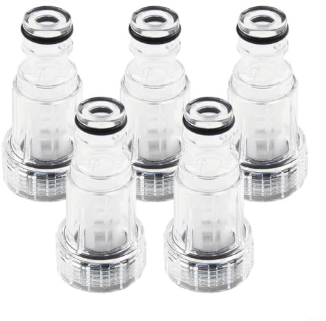 Filtro di ricambio in plastica trasparente per idropulitrice, strumento di ricambio per manutenzione del giardino, attività di pulizia, 5 pezzi
