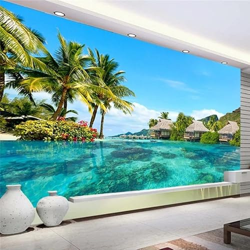 Foto Personalizzata Murale Albero Di Mare Paesaggio Naturale Pittura Sfondo Muro Soggiorno Hotel Decorazione Della Casa Sfondo,400 CmX280 Cm