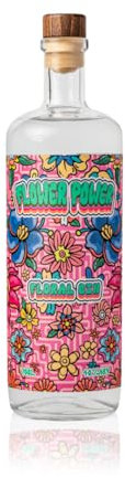 The Custom Spirit Co. Flower Power Floral Gin 70cl Bottle | Elegant London Dry Gin Infused with Rose, Lavender & Elderflower | Perfect for Refreshing Cocktails | 40% ABV (Flower Power, 70cl)