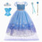MISS & MR BM Prinzessin Kostüm Set für Mädchen - Schneeprinzessin Kleid & Kinder Kostüm Accessoires für Geburtstage, Party, Karneval und Halloween, 5-6 Jahre