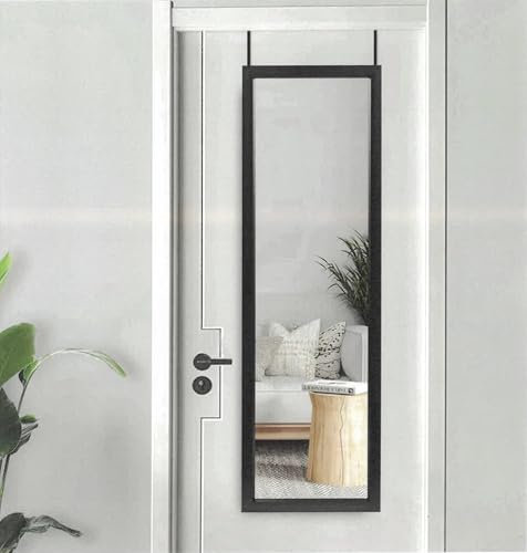 Reflex Sales and Marketing Ltd 129 x 37.5 cm, Overdoor Mirror, Full Length, for Bathroom/Bedroom/Wardrobe (Black)