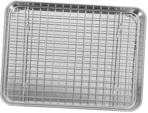 PHENOFICE Baking Tray and Rack Oven Tray Baking Sheet Wire Rack Soaking for Home Bakery BBQ