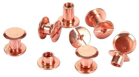 BCOMFY 10 pz Rilegatura in Oro Rosa Viti Chicago Chiodi Borchie Lunghe Rivetti Accessori Hardware Artigianali in Pelle Lunghezza Asta 4~50mm(25mm)