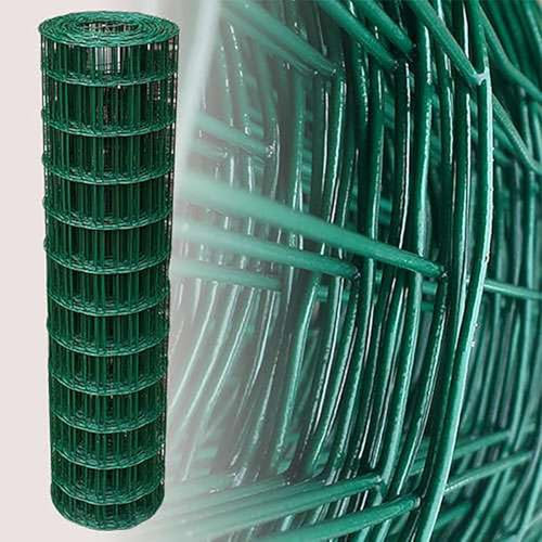 Garmix Gartenzaun 25m Grün Maschendrahtzaun 7,5 x 10 cm (120cm)