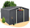 DELUKE® Gerätehaus Metall Fynn - 277x319x192cm, Pultdach Stahlblech | Geräteschuppen mit Schiebetür & Luftschlitze | Gartenhaus Abschließbar Anthrazit